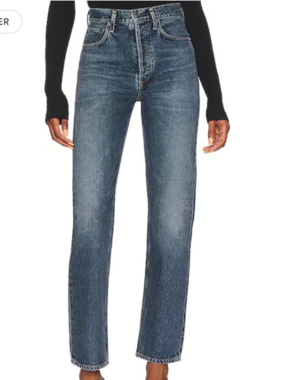 Agolde 90's Pinch Waist High Rise Straight Jeans in Portrait - Size 25